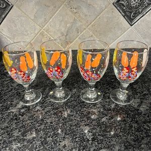Set of 4 Flip Flop Themed Glassware/Goblets
